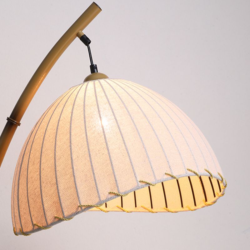 Metal Arc Floor Lamp with Fabric Shade Modern Lighting | Talvori