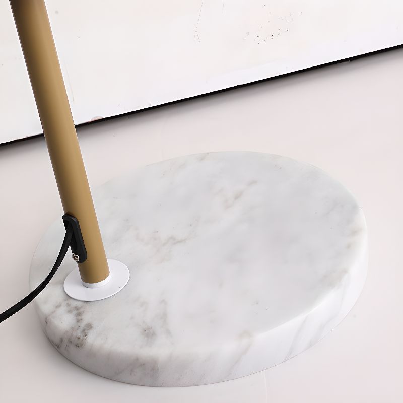 Metal Arc Floor Lamp with Fabric Shade Modern Lighting | Talvori
