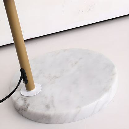 Metal Arc Floor Lamp with Fabric Shade Modern Lighting | Talvori