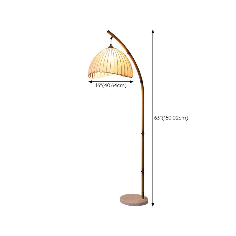 Metal Arc Floor Lamp with Fabric Shade Modern Lighting | Talvori