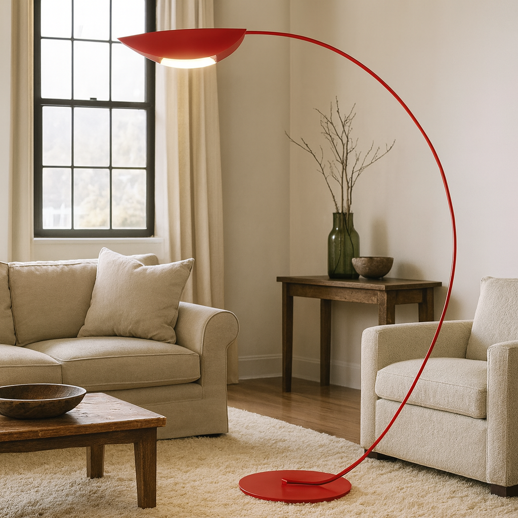 Metal Arched Floor Lamp with Minimalist Design | Lumaryn