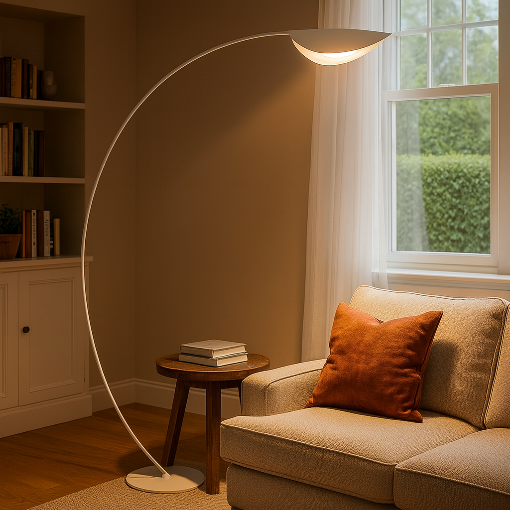 Metal Arched Floor Lamp with Minimalist Design | Lumaryn