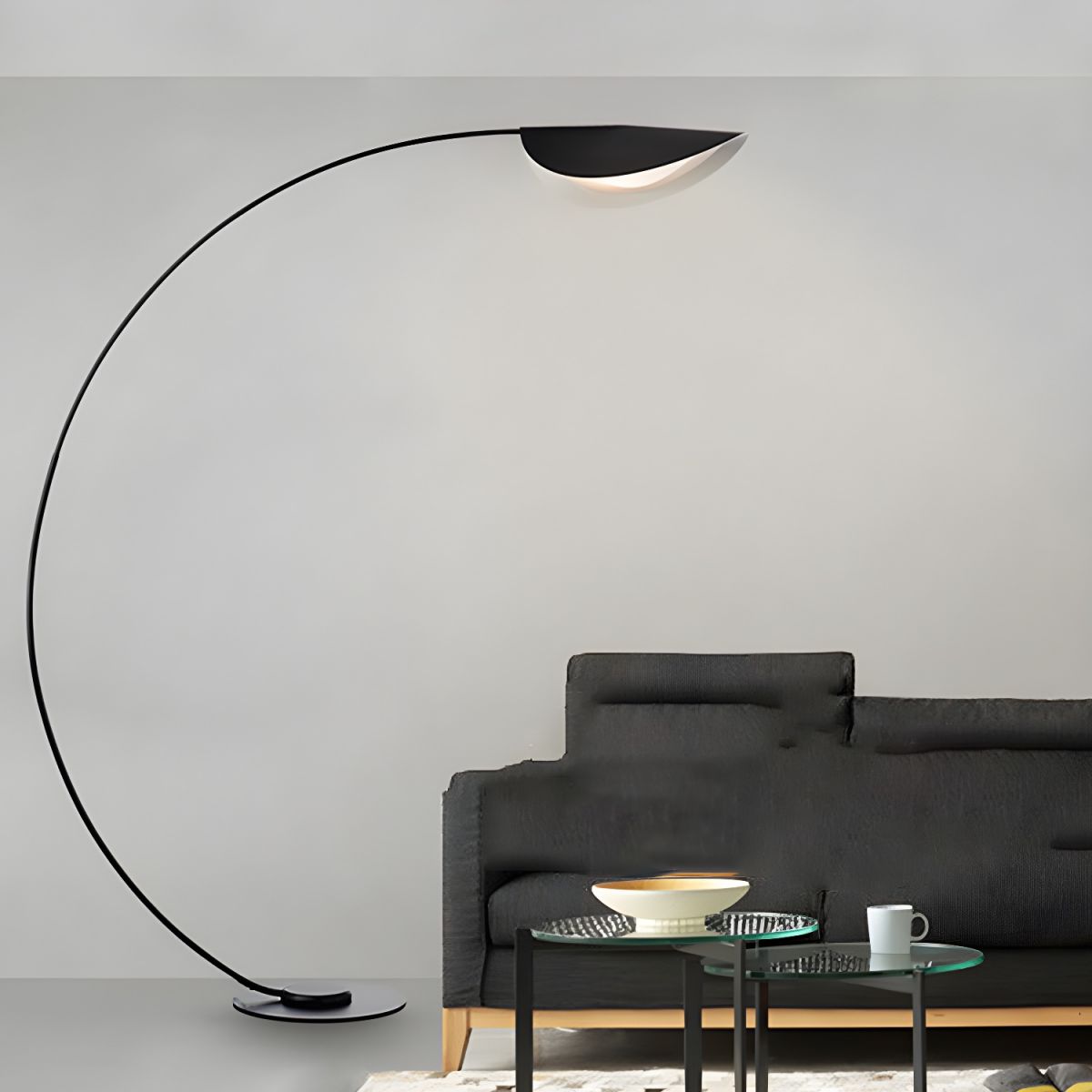 Metal Arched Floor Lamp with Minimalist Design | Lumaryn