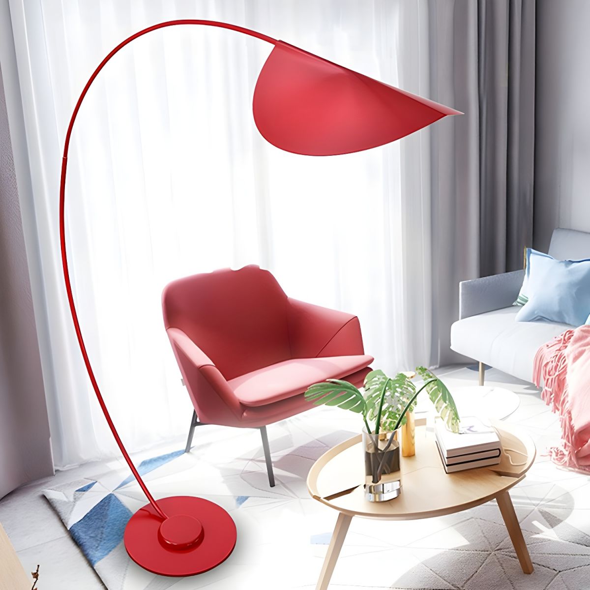 Metal Arched Floor Lamp with Minimalist Design | Lumaryn