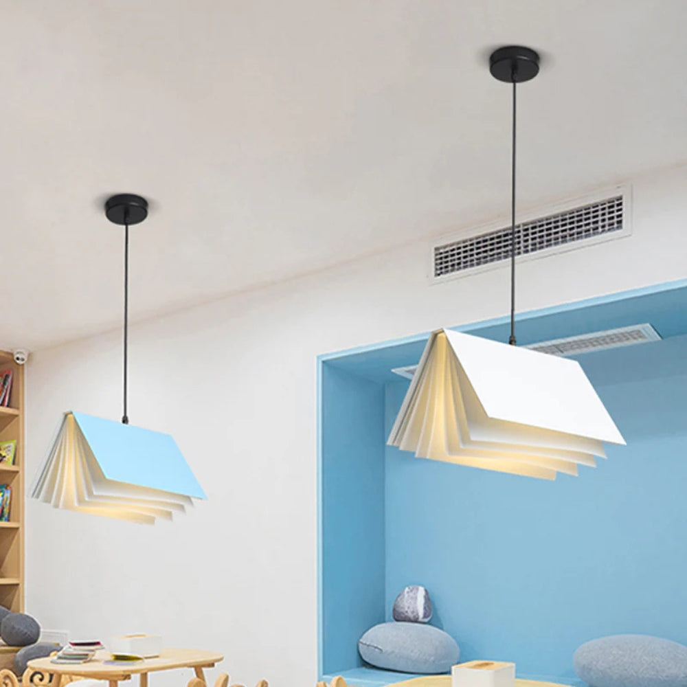 Metal Book Shade Pendant Light Kids Interior Design | Mirevon