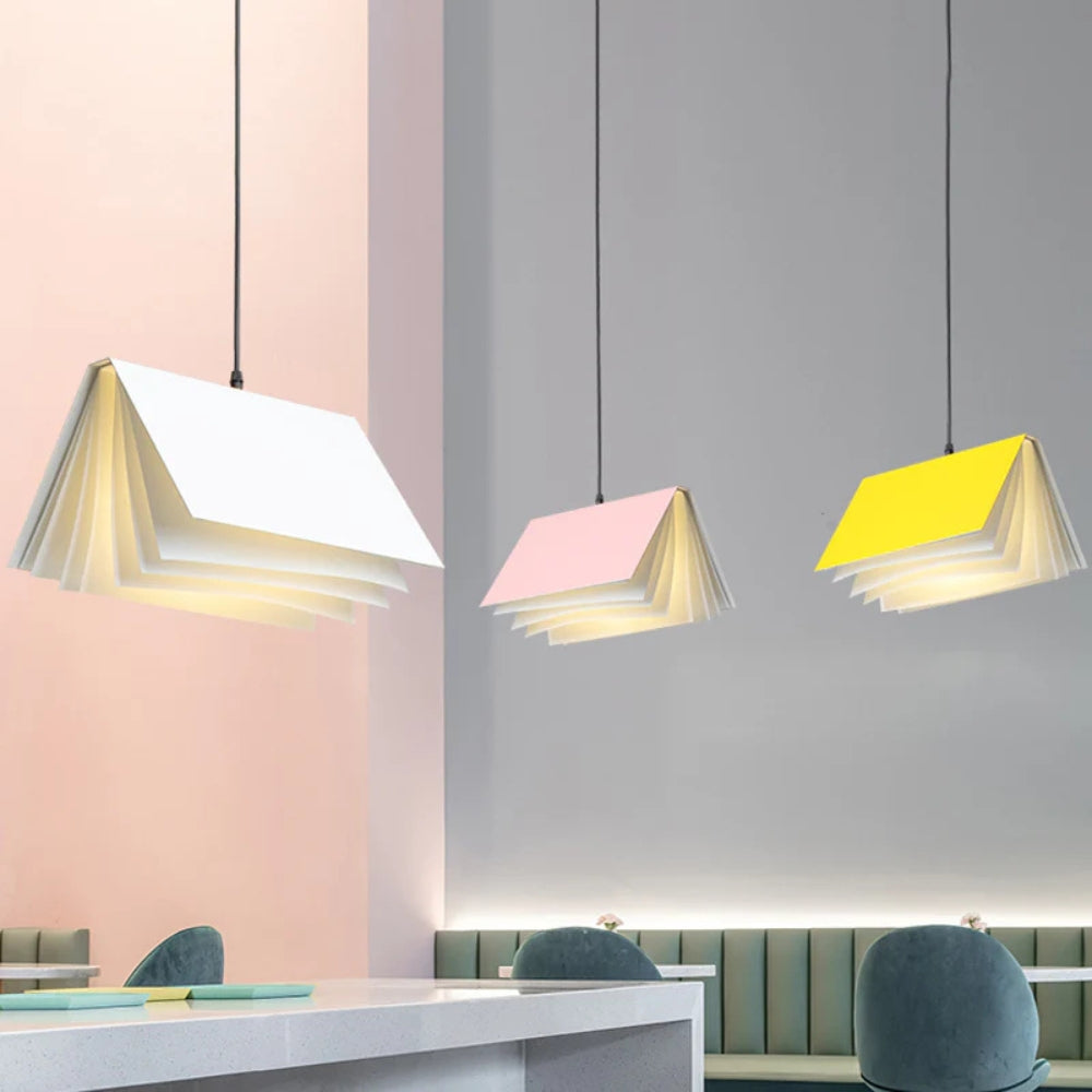 Metal Book Shade Pendant Light Kids Interior Design | Mirevon