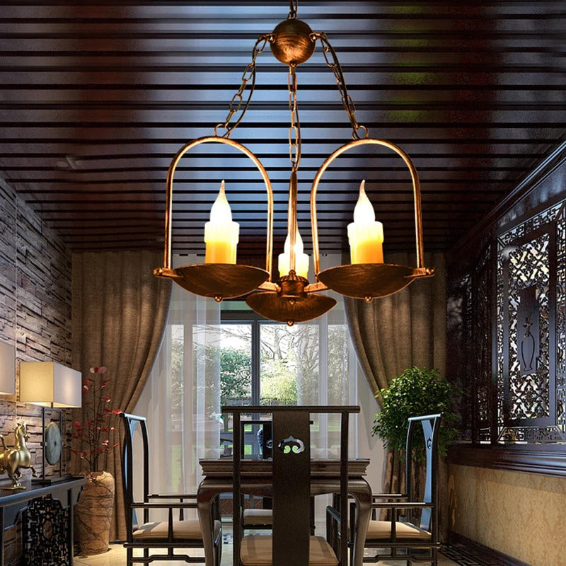 Metal Bronze Candle Pendant Light Industrial Dining | Quorvex