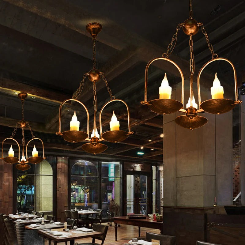 Metal Bronze Candle Pendant Light Industrial Dining | Quorvex