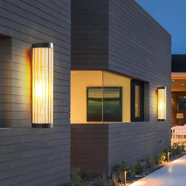 Metal Glass Outdoor Wall Light Warm Scandinavian | Lumaro