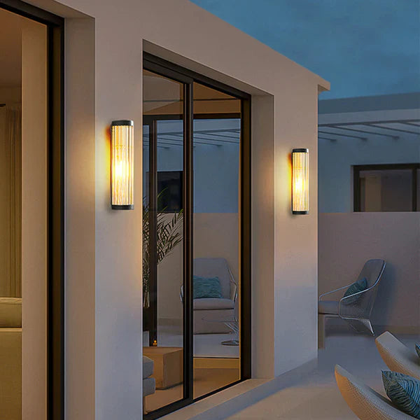 Metal Glass Outdoor Wall Light Warm Scandinavian | Lumaro