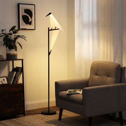 Metal LED Bird Shape Floor Lamp for Modern Interiors | Serelux