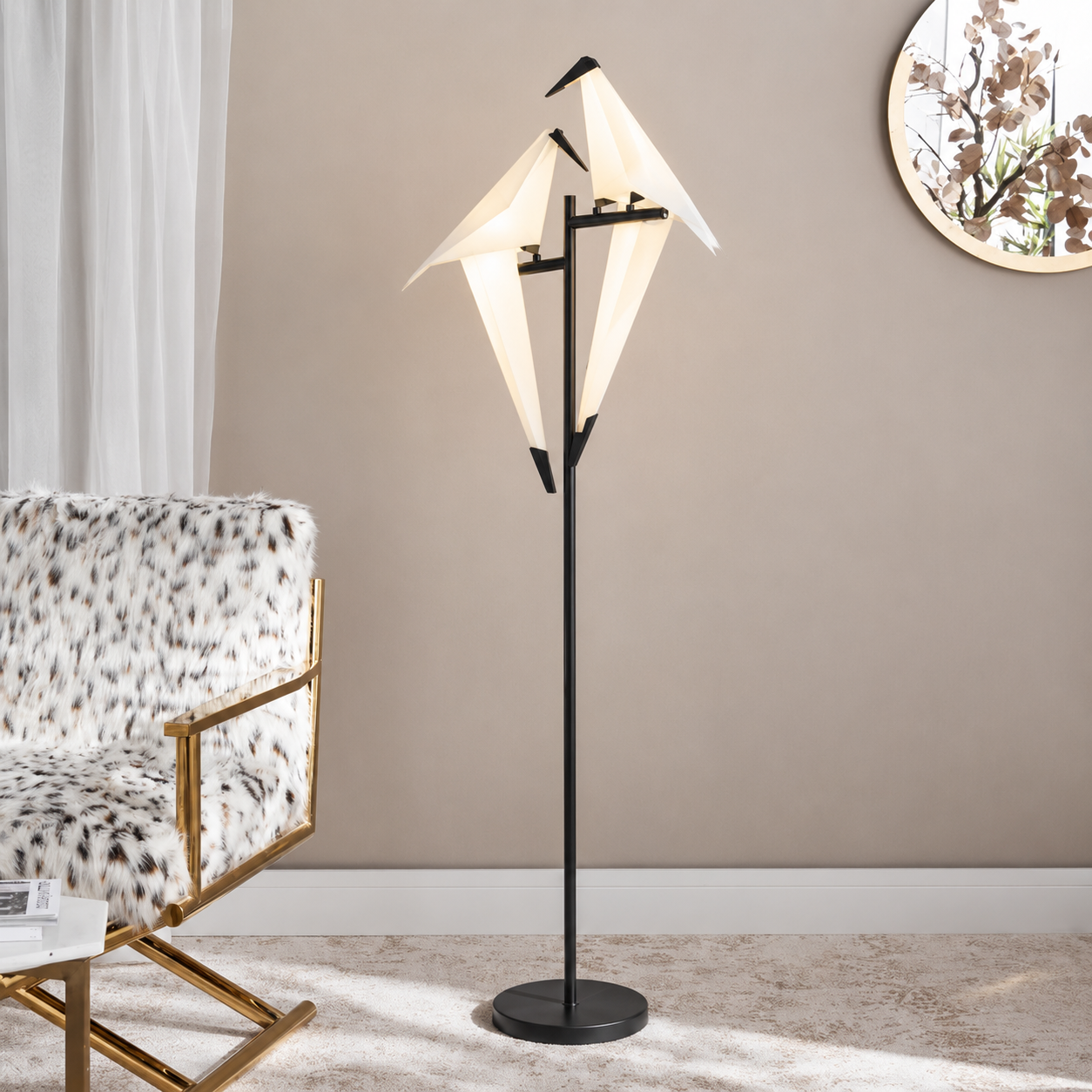 Metal LED Bird Shape Floor Lamp for Modern Interiors | Serelux