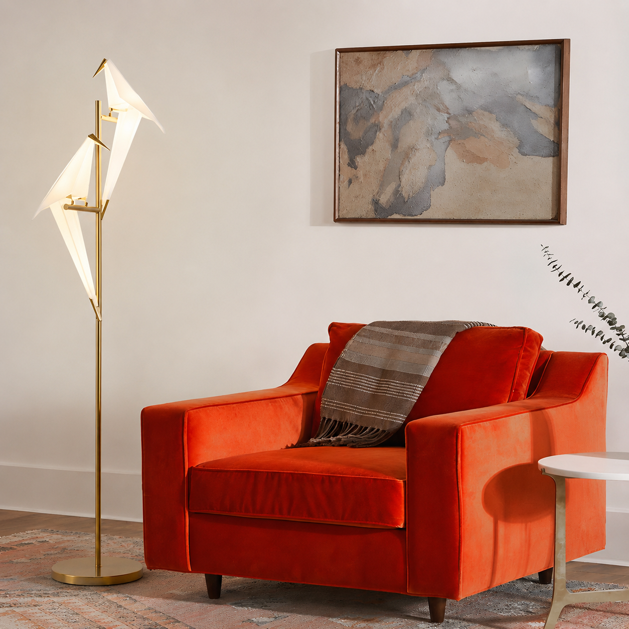 Metal LED Bird Shape Floor Lamp for Modern Interiors | Serelux
