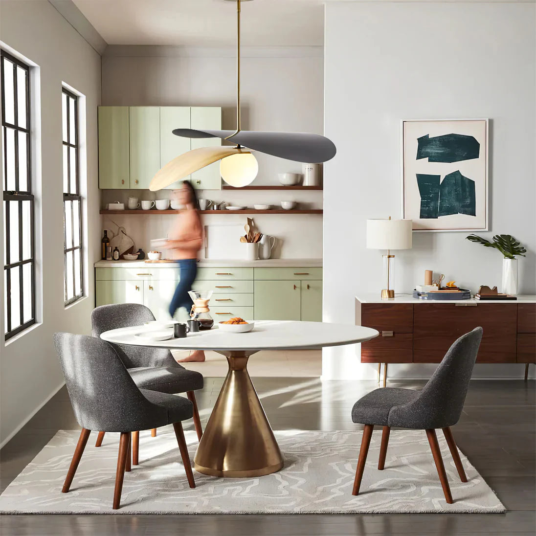 Mid Century Metal Glass Pendant Light for Modern Spaces | Zymera