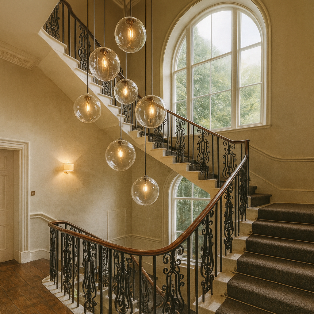Minimal Glass Globe Pendant Light E27 Ceiling Fixture | Xavqen