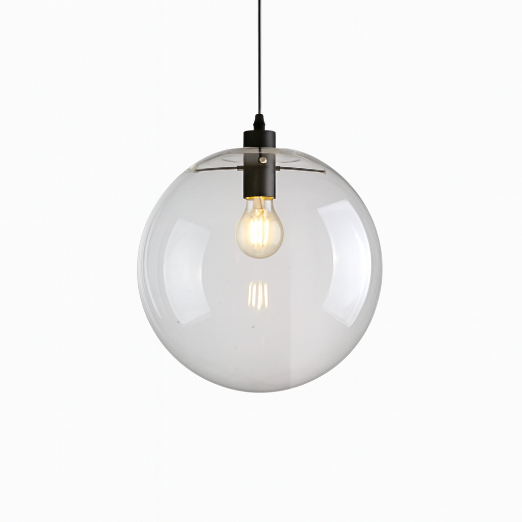 Minimal Glass Globe Pendant Light E27 Ceiling Fixture | Xavqen