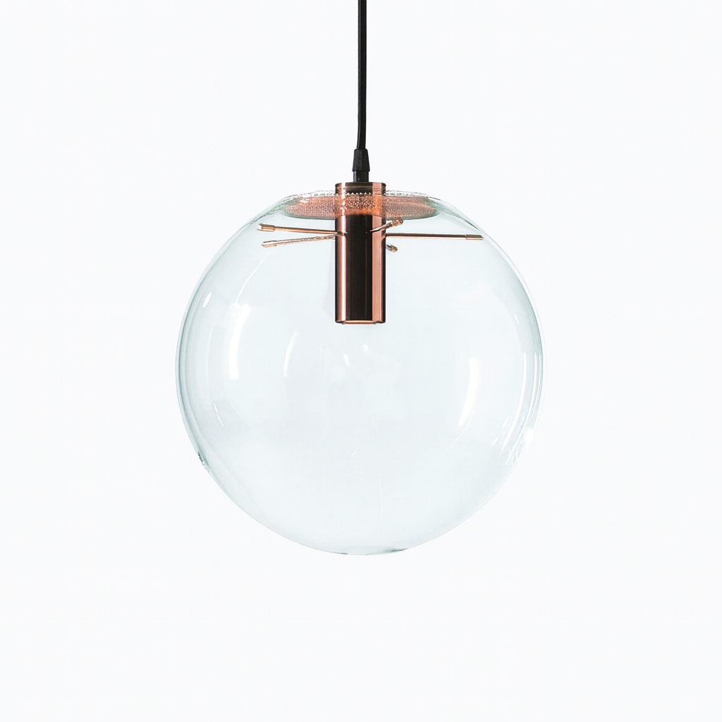 Minimal Glass Globe Pendant Light E27 Ceiling Fixture | Xavqen