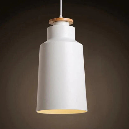 Minimal Scandinavian Pendant Light Wood Metal E27 Shade | Ravora