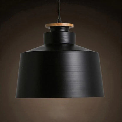 Minimal Scandinavian Pendant Light Wood Metal E27 Shade | Ravora