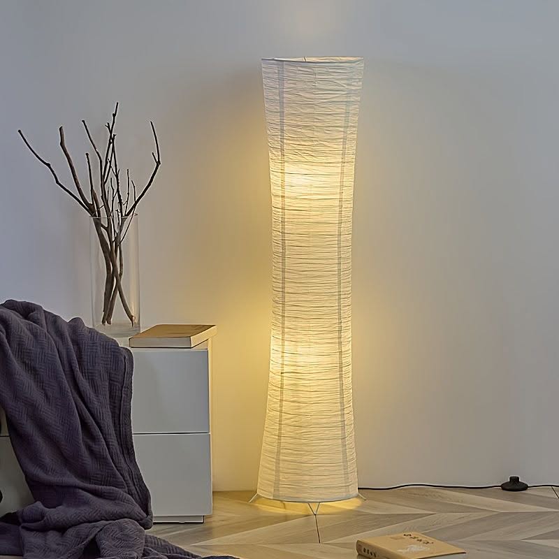 Minimalist Floor Lamp With Paper Lampshade LED Light | Mirello