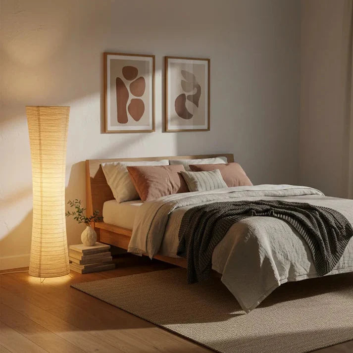 Minimalist Floor Lamp With Paper Lampshade LED Light | Mirello
