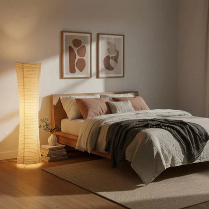 Minimalist Floor Lamp With Paper Lampshade LED Light | Mirello
