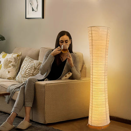 Minimalist Floor Lamp With Paper Lampshade LED Light | Mirello