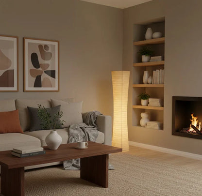 Minimalist Floor Lamp With Paper Lampshade LED Light | Mirello