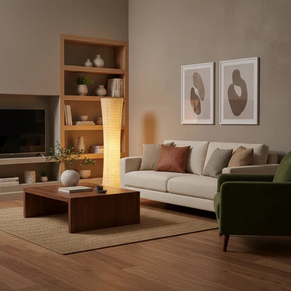 Minimalist Floor Lamp With Paper Lampshade LED Light | Mirello