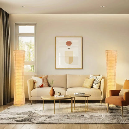Minimalist Floor Lamp With Paper Lampshade LED Light | Mirello