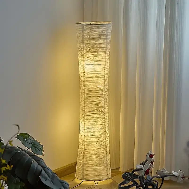 Minimalist Floor Lamp With Paper Lampshade LED Light | Mirello