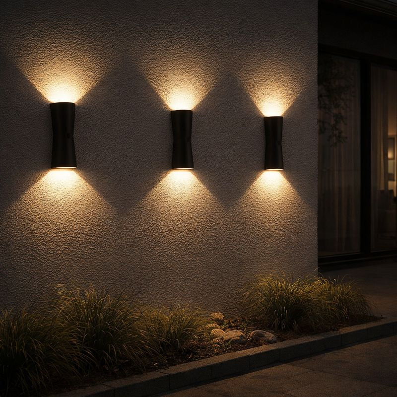 Minimalist Metal Torch Outdoor Wall Light Fixture | Sconira
