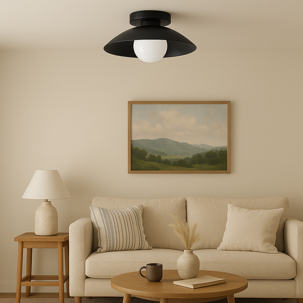Minimalist Round Metal Ceiling Light Fixture | Bravonix