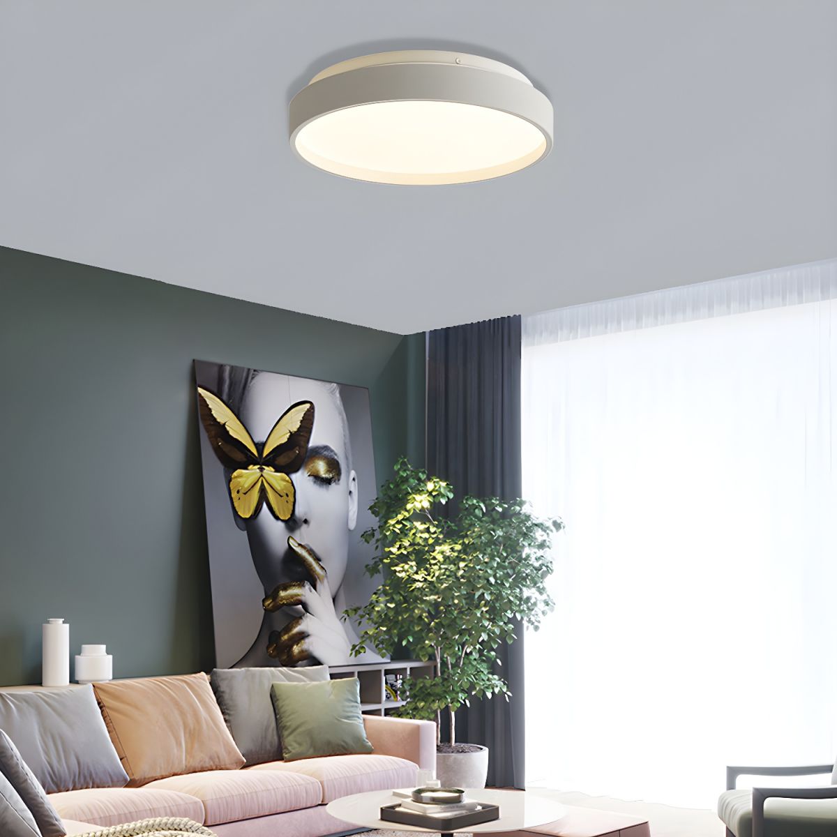 Modern Acrylic Shade Flush Mount Ceiling Light Fixture | Gleora