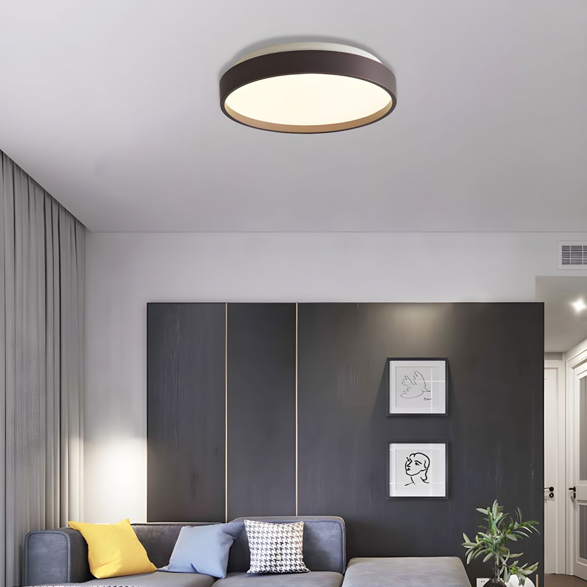 Modern Acrylic Shade Flush Mount Ceiling Light Fixture | Gleora