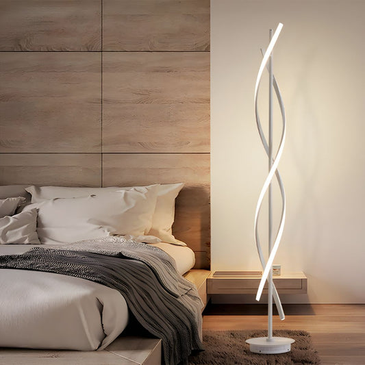 Modern Acrylic Spiral LED Floor Lamp Reading Light | Norvell