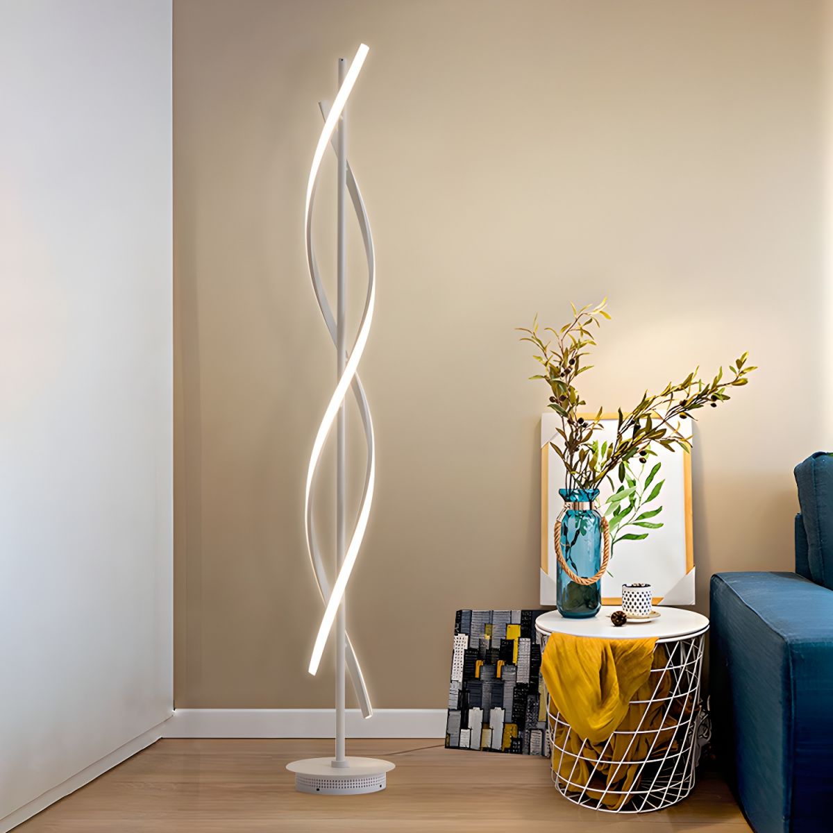 Modern Acrylic Spiral LED Floor Lamp Reading Light | Norvell