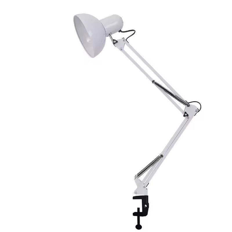 Modern Adjustable Clamp Table Lamp with Metal Shade | Qyxoria