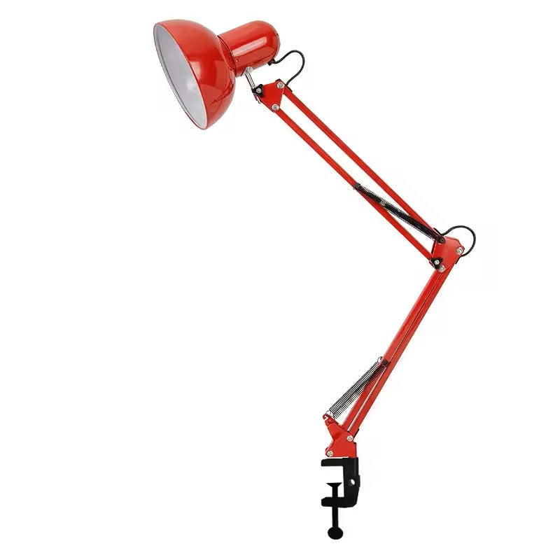 Modern Adjustable Clamp Table Lamp with Metal Shade | Qyxoria