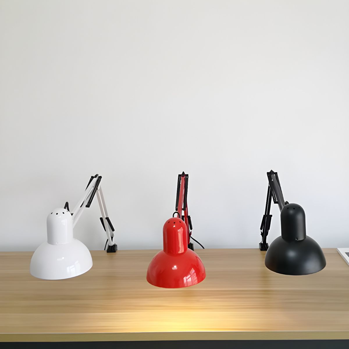 Modern Adjustable Clamp Table Lamp with Metal Shade | Qyxoria