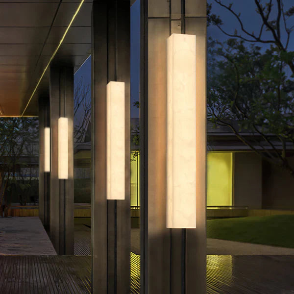 Modern Alabaster Style Outdoor Facade Wall Light | Lumaire