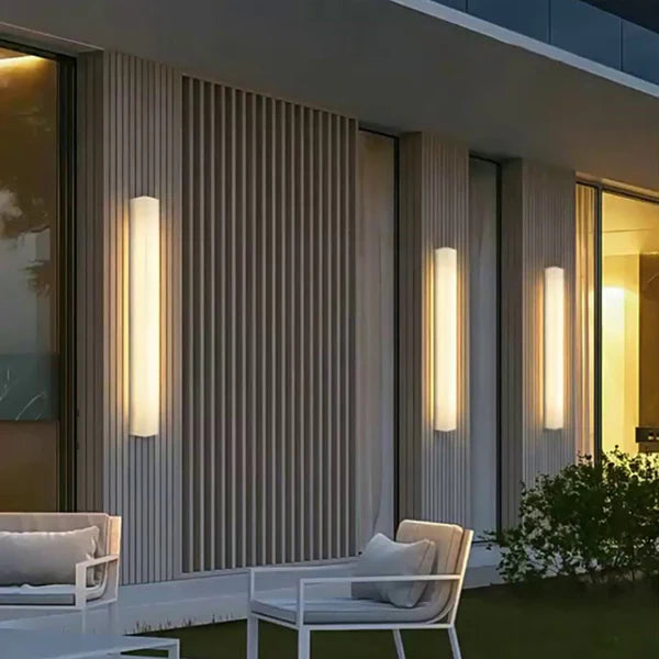 Modern Alabaster Style Outdoor Facade Wall Light | Lumaire