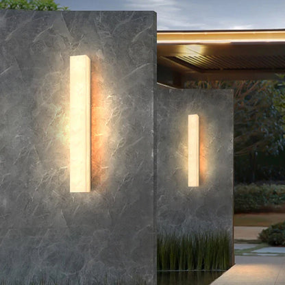 Modern Alabaster Style Outdoor Facade Wall Light | Lumaire