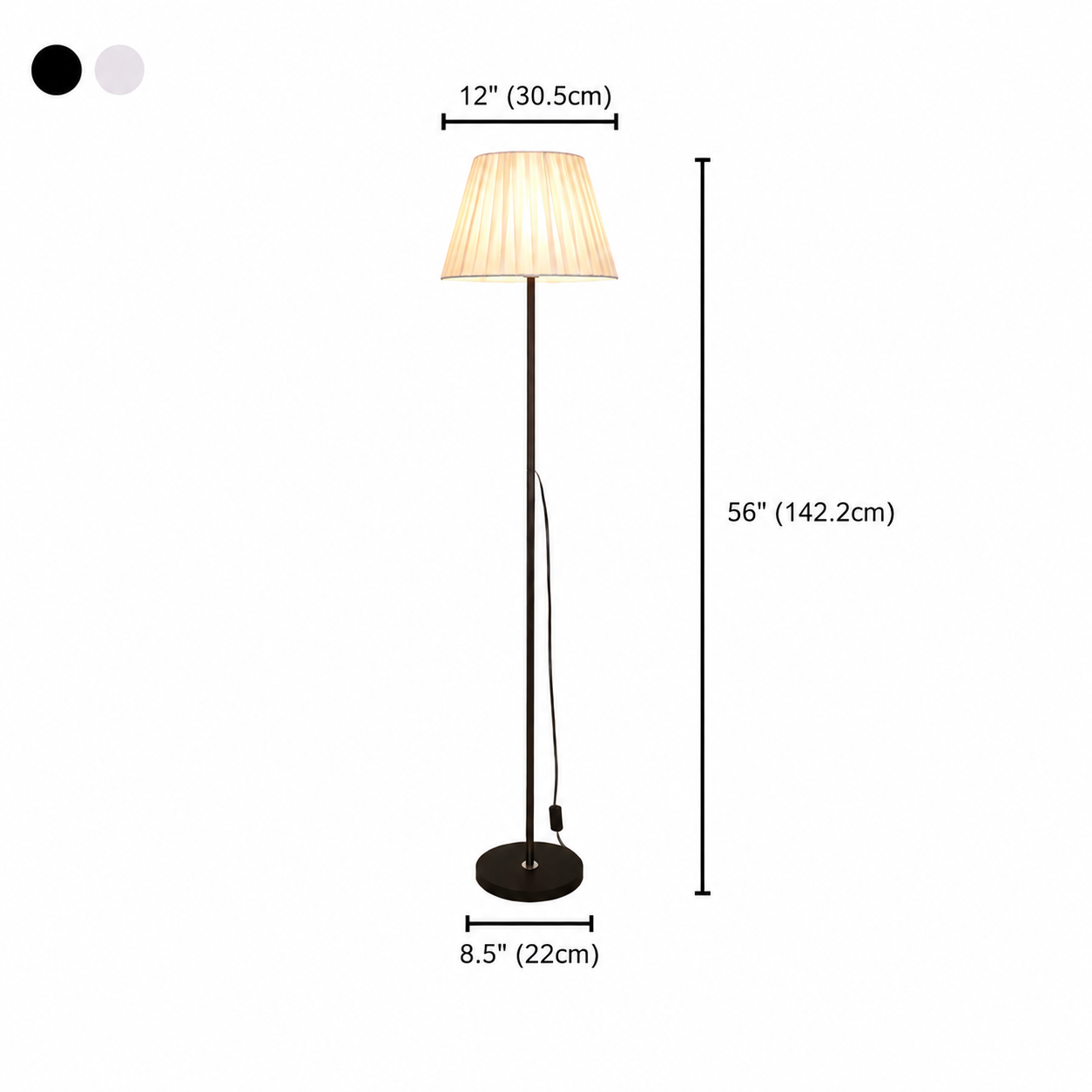 Modern Alloy Floor Lamp with Fabric Shade Interior Use | Marveta