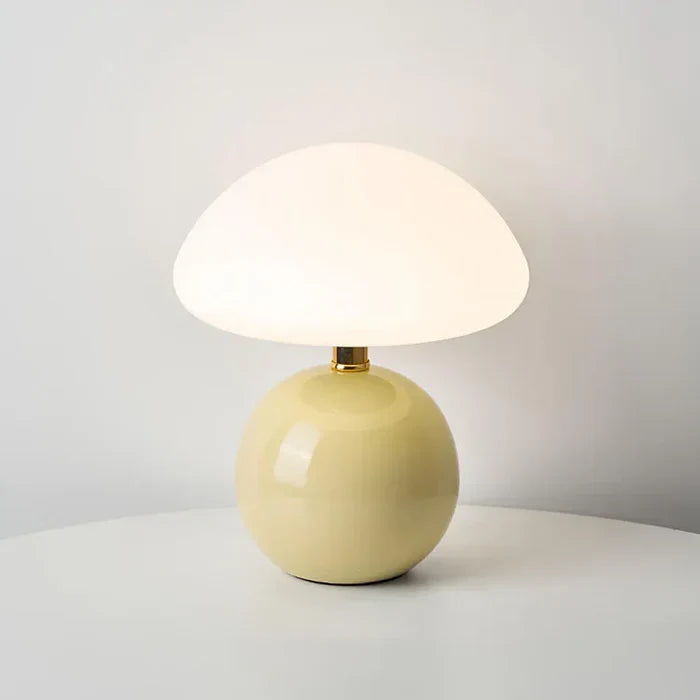 Modern Bauhaus Ceramic Mushroom Table Lamp with LED | Tarevon