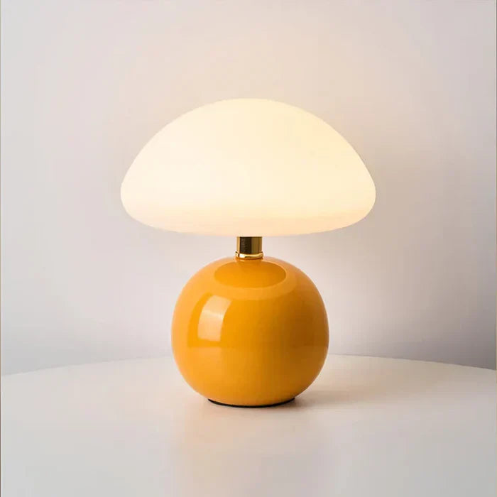 Modern Bauhaus Ceramic Mushroom Table Lamp with LED | Tarevon