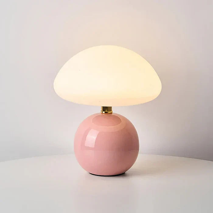Modern Bauhaus Ceramic Mushroom Table Lamp with LED | Tarevon