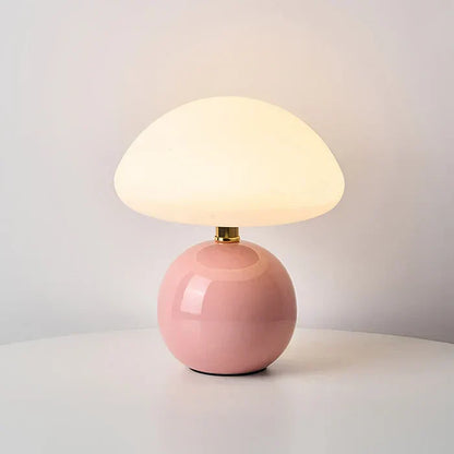 Modern Bauhaus Ceramic Mushroom Table Lamp with LED | Tarevon