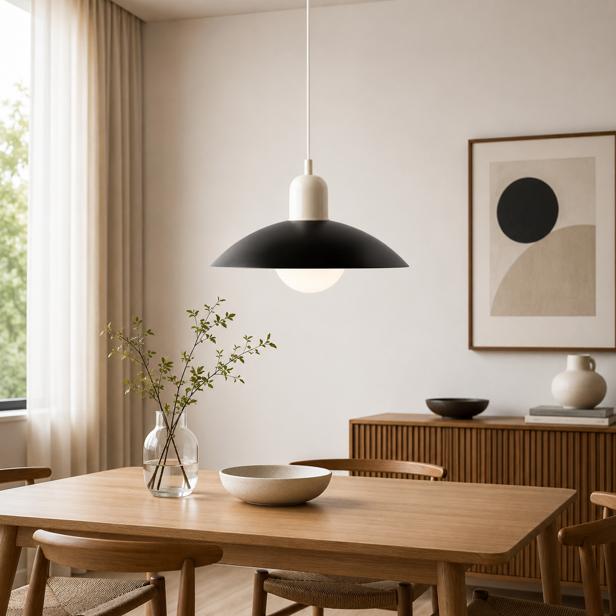 Modern Bauhaus Glass Dome Pendant Light for Kitchens | Nexvora