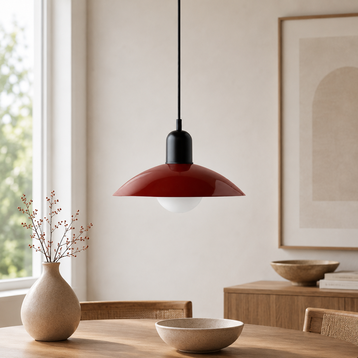 Modern Bauhaus Glass Dome Pendant Light for Kitchens | Nexvora